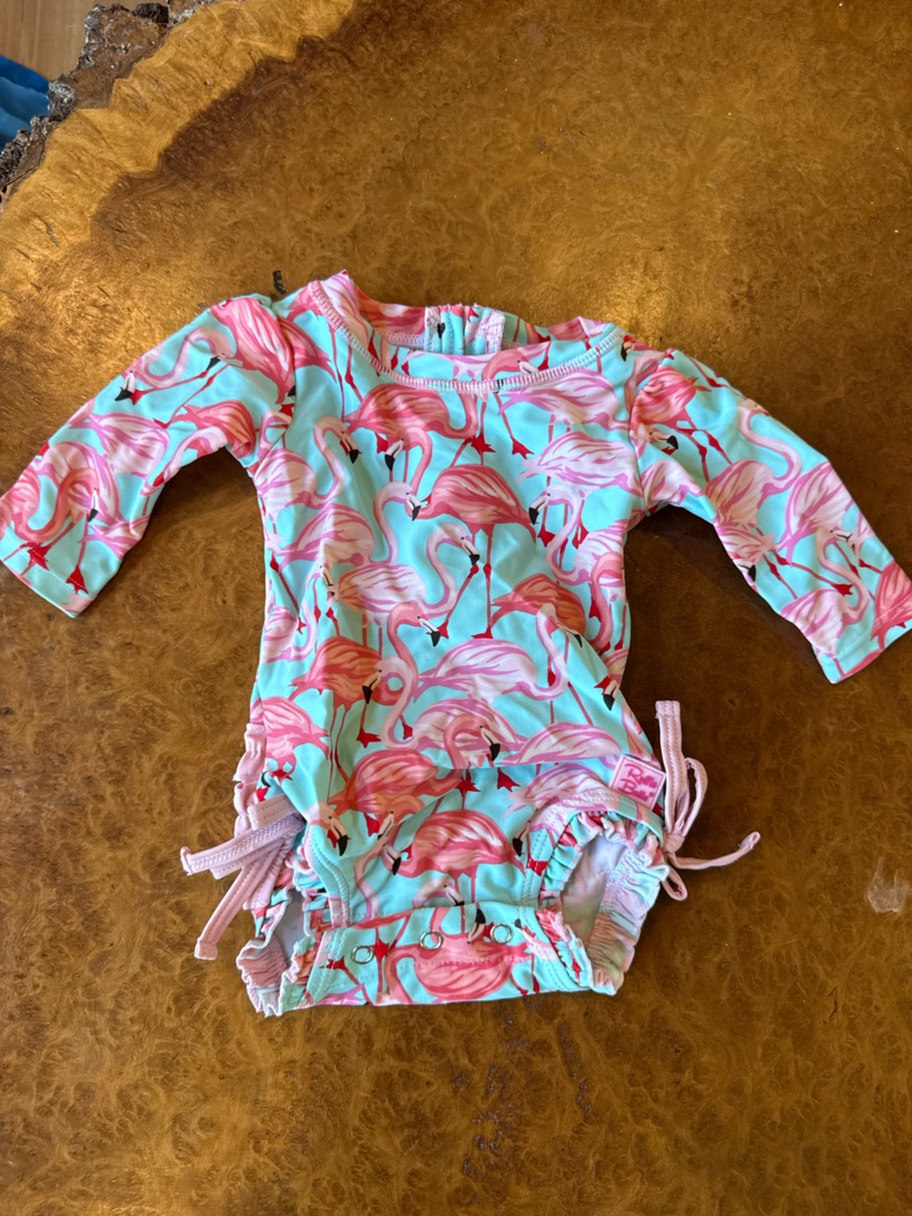 Fab Flamingo Long Sleeve One Piece Rash Guard - Picture 6 of 8